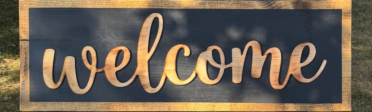 Handcrafted Wood Welcome Sign | Rustic Farmhouse Porch Decor