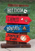 Handmade Rustic Wooden Fall Directional Sign – Apple Picking, Corn Maze, Bonfires, Pumpkin Patch