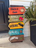 Rustic Fall Directional Sign | Farmhouse Porch Decor, Autumn Traditions