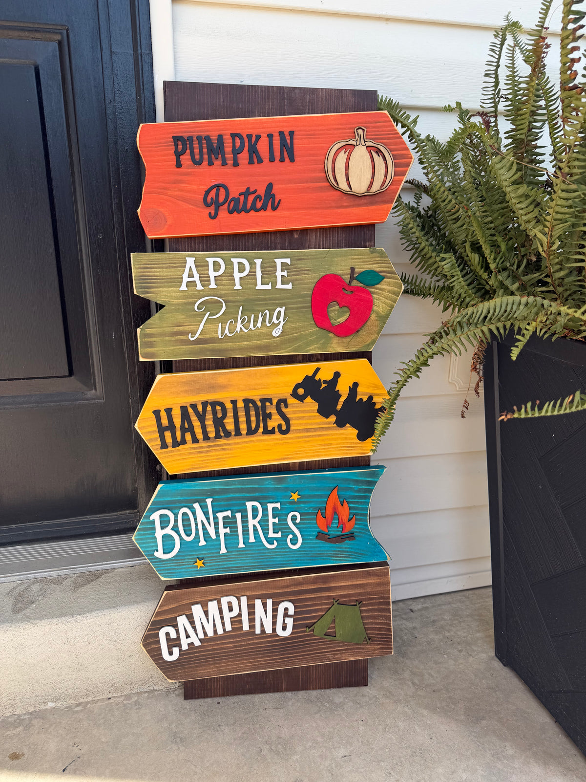 Rustic Fall Directional Sign | Farmhouse Porch Decor, Autumn Traditions