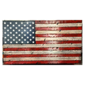 50 Stat Union Flag Distressed Wood Red, White and Blue. Made in the USA with real wood