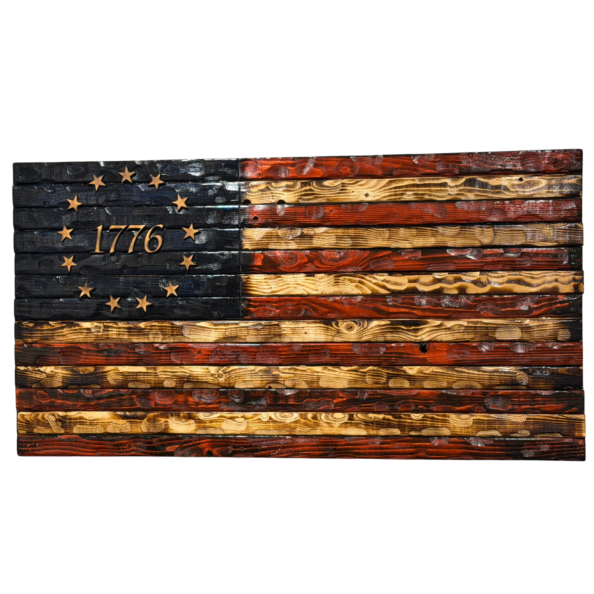 American Flag Textured Rustic Navy Ross Union