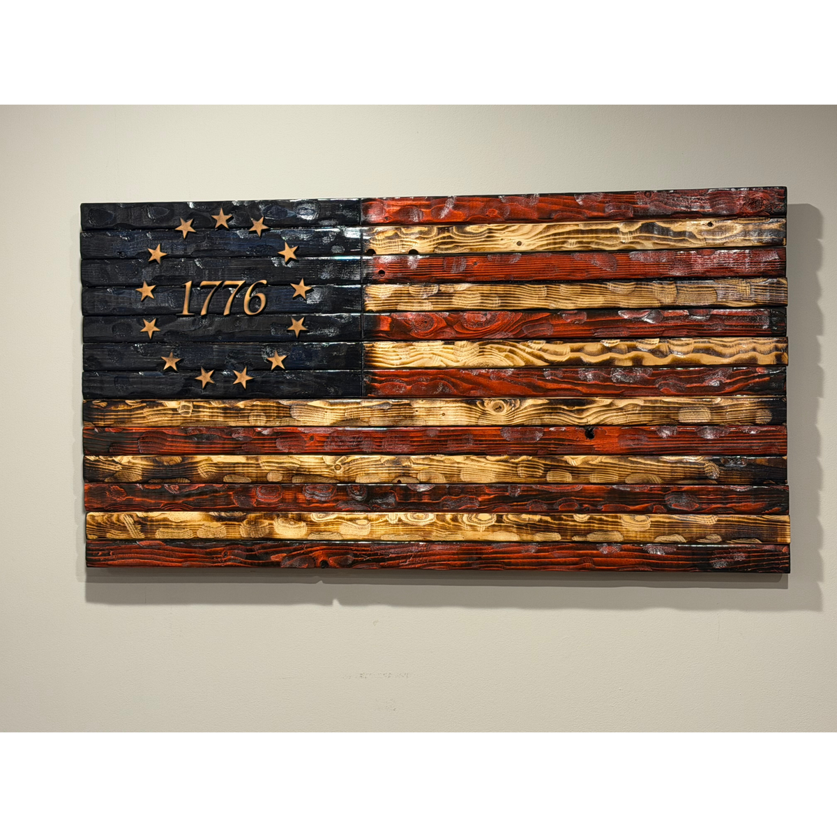 American Flag Textured Rustic Navy Ross Union