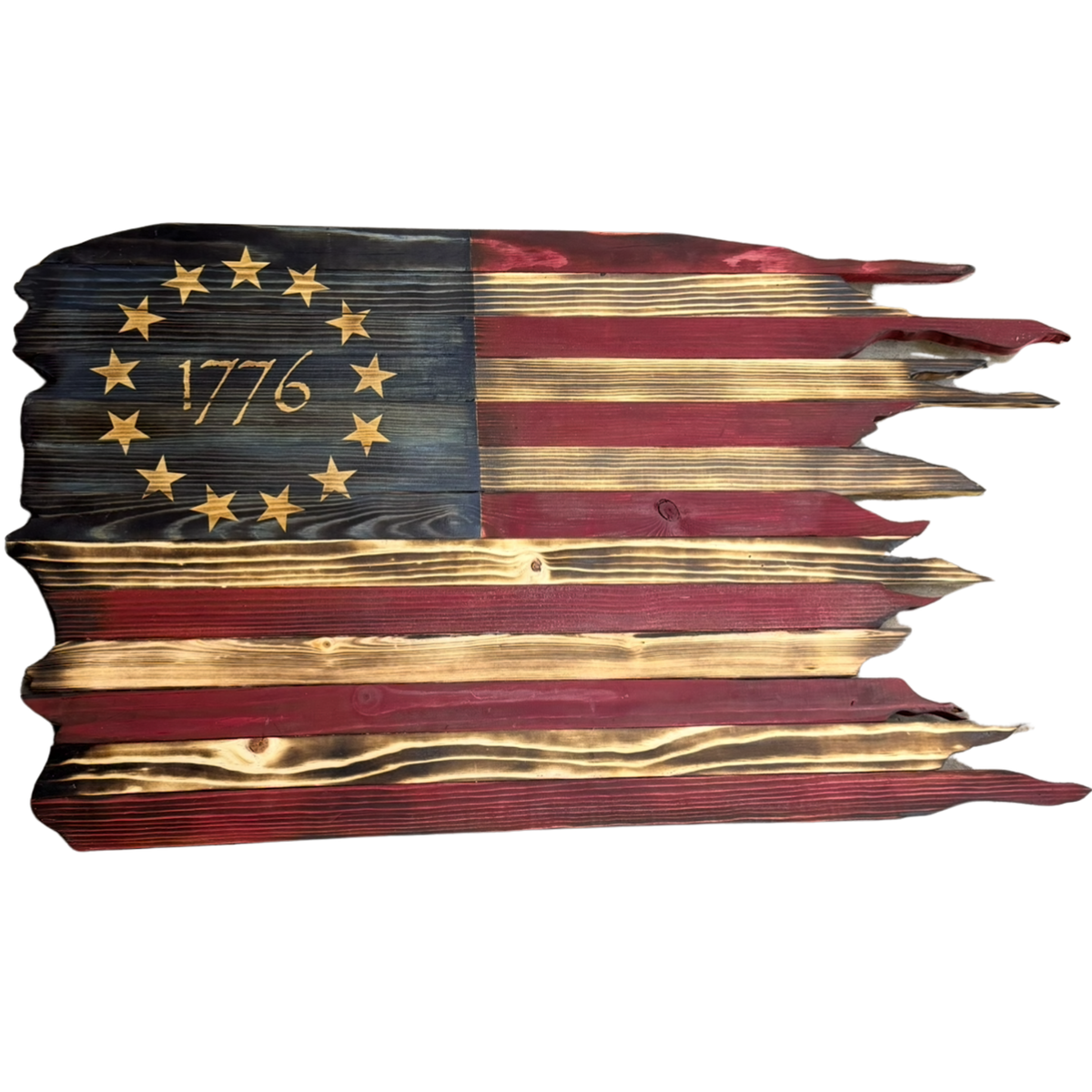 Handcrafted Tattered Betsy Ross American Flag