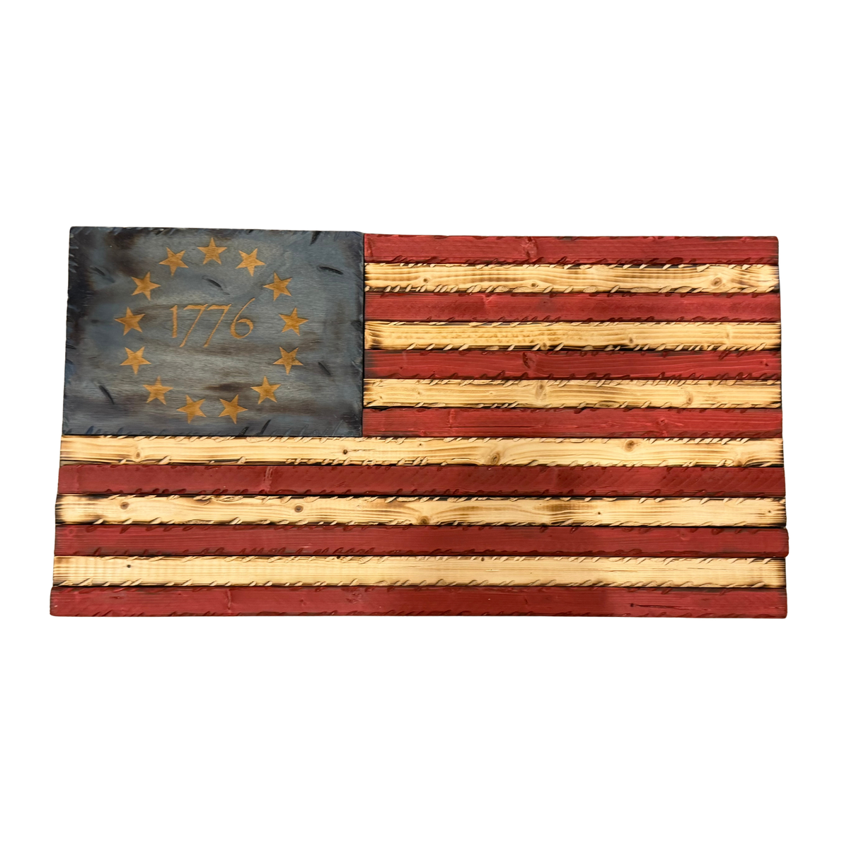 Betsy Ross Wooden American Flag | 1776 Patriotic Wall Art
