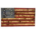 Classic Betsy Ross American Flag made with real wood. Handmade in the USA 1776