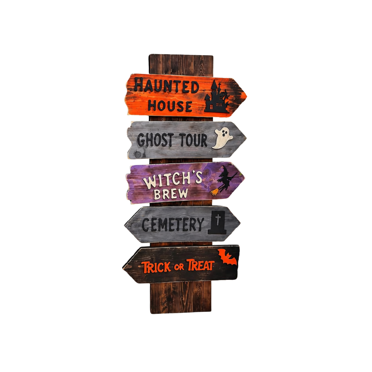 Halloween Directional Porch Leaner | Haunted House Sign | Rustic Halloween Decor
