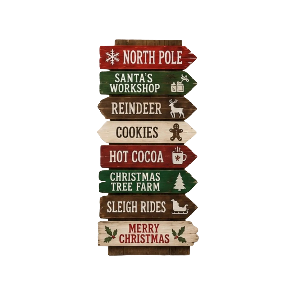 Rustic Christmas Directional Sign Porch Leaner
