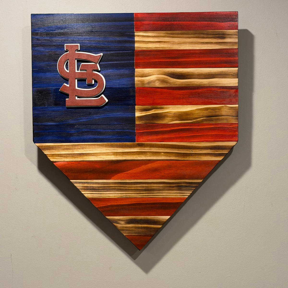 Home Plate shaped flag with STL logo 
