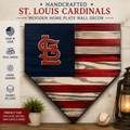 STL Wooden Home Plate Wall Decor – Rustic Red, White & Blue